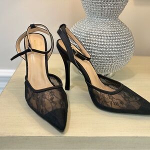 Pretty Angel Black Lace Heels